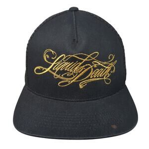 Liquid Death Snapback Trucker Hat Black OS Adjustable Standard Fit Embrodered